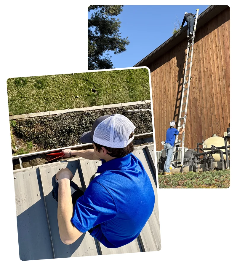 Man Cleaning Gutters